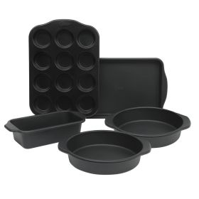 Oster Teston Platinum Collection 5 Piece Nonstick Carbon Steel Bakeware Set in Matte Black