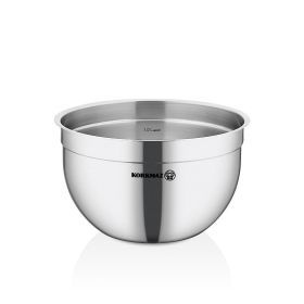 Korkmaz Gastro Proline 5.4 Quart Stainless Steel Mixing Bowl in Silver