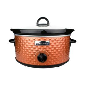 Brentwood 3.5 Quart Diamond Pattern Slow Cooker in Copper