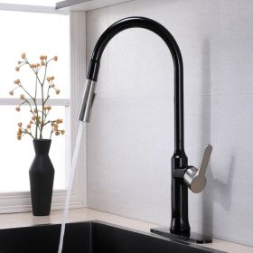 Classic Two Color Pull Down Single Handle Kitchen Faucet