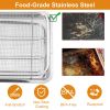 2Pcs Air Fryer Basket Tray 15.35x11.61in Stainless Steel Rustproof Non-Stick Oven Pan and Tray