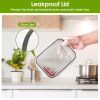 5Pcs Fruit Vegetable Containers with Removable Drain Basket Leakproof Lid Stackable Food Storage