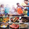 5pcs Non-stick BBQ Grill Mat Baking Mat BBQ Tools Cooking Grilling Sheet Heat Resistance Easily Cleaned Kitchen Tools; 15.75*12.99inch