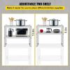 Kitchen Stainless Steel Overshelf with Adjustable Lower Shelf