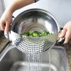 1pc Strainer Drain Leakproof Washing Rice Baffle Sieve Vegetable Fruit