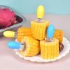 1 Pair Stainless Steel Corn Needle Barbecue Corn Cob Fork Kitchen Gadgets Barbecue Fruit Fork Corn Insert